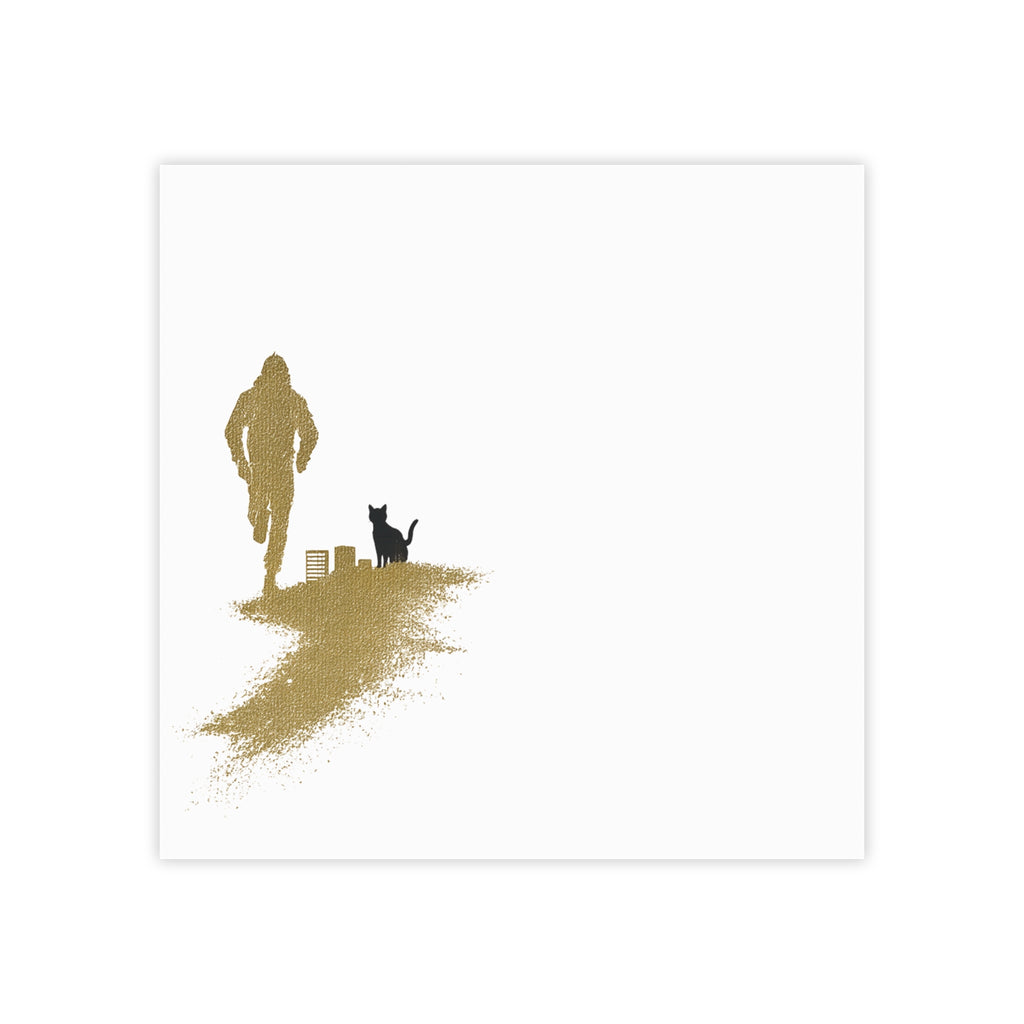 Whiskers Post-it Note Pad — Minimal Silhouette Runner and Cat Sticky Notes