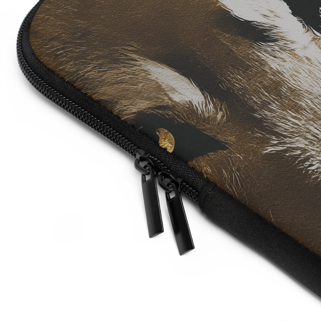 Wolf Portrait Laptop Sleeve — Minimalist Wildlife Laptop Case