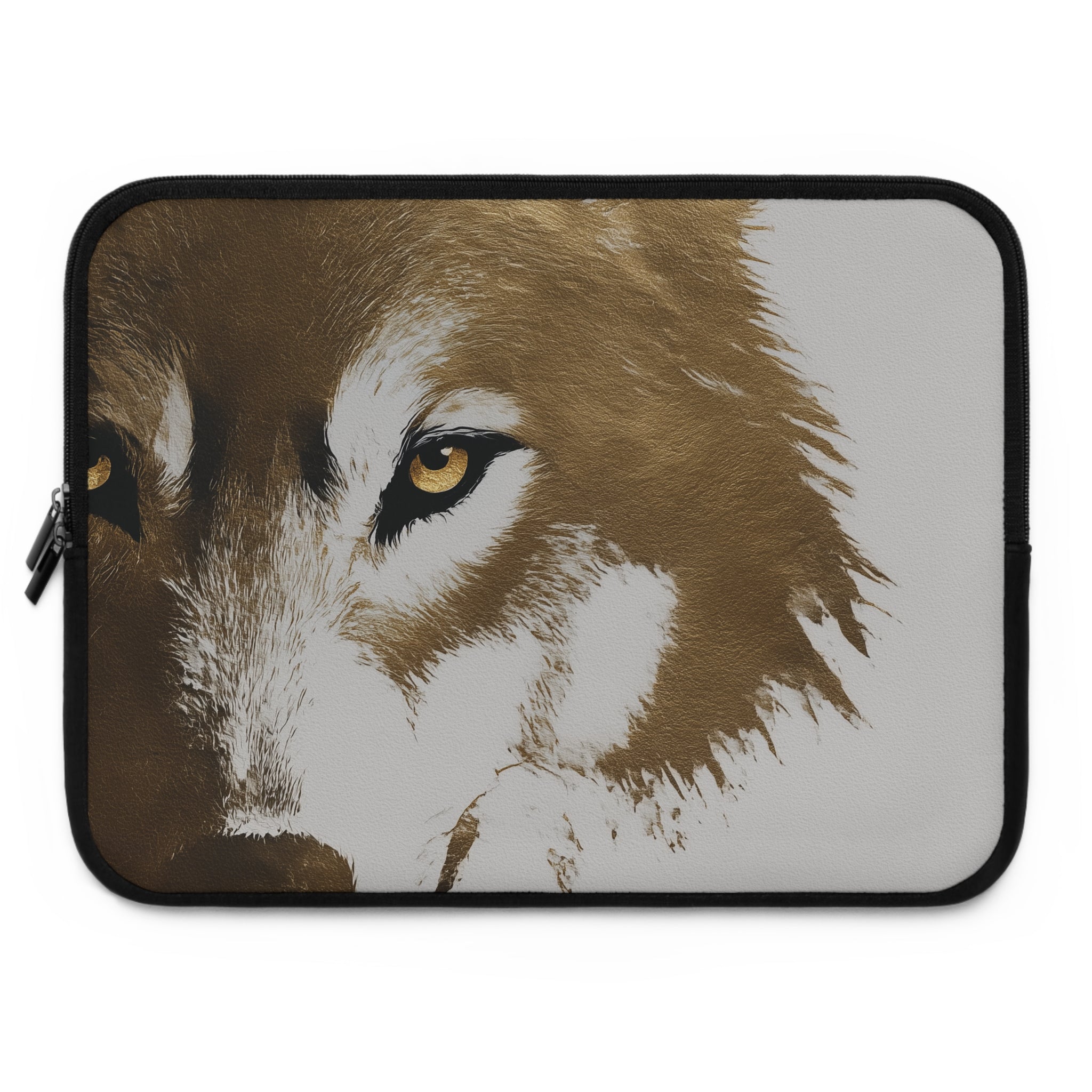 Wolf Portrait Laptop Sleeve — Minimalist Wildlife Laptop Case