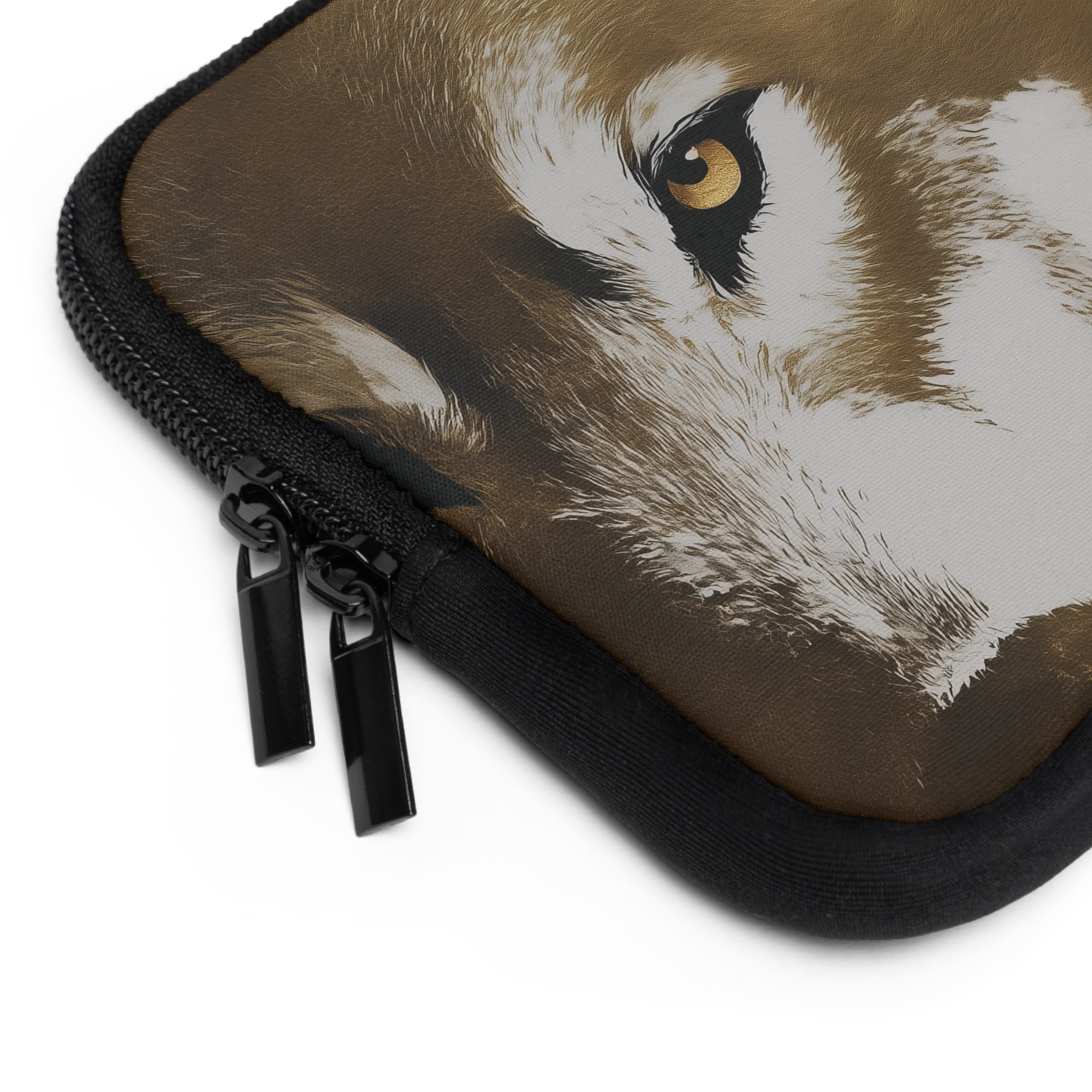 Wolf Portrait Laptop Sleeve — Minimalist Wildlife Laptop Case