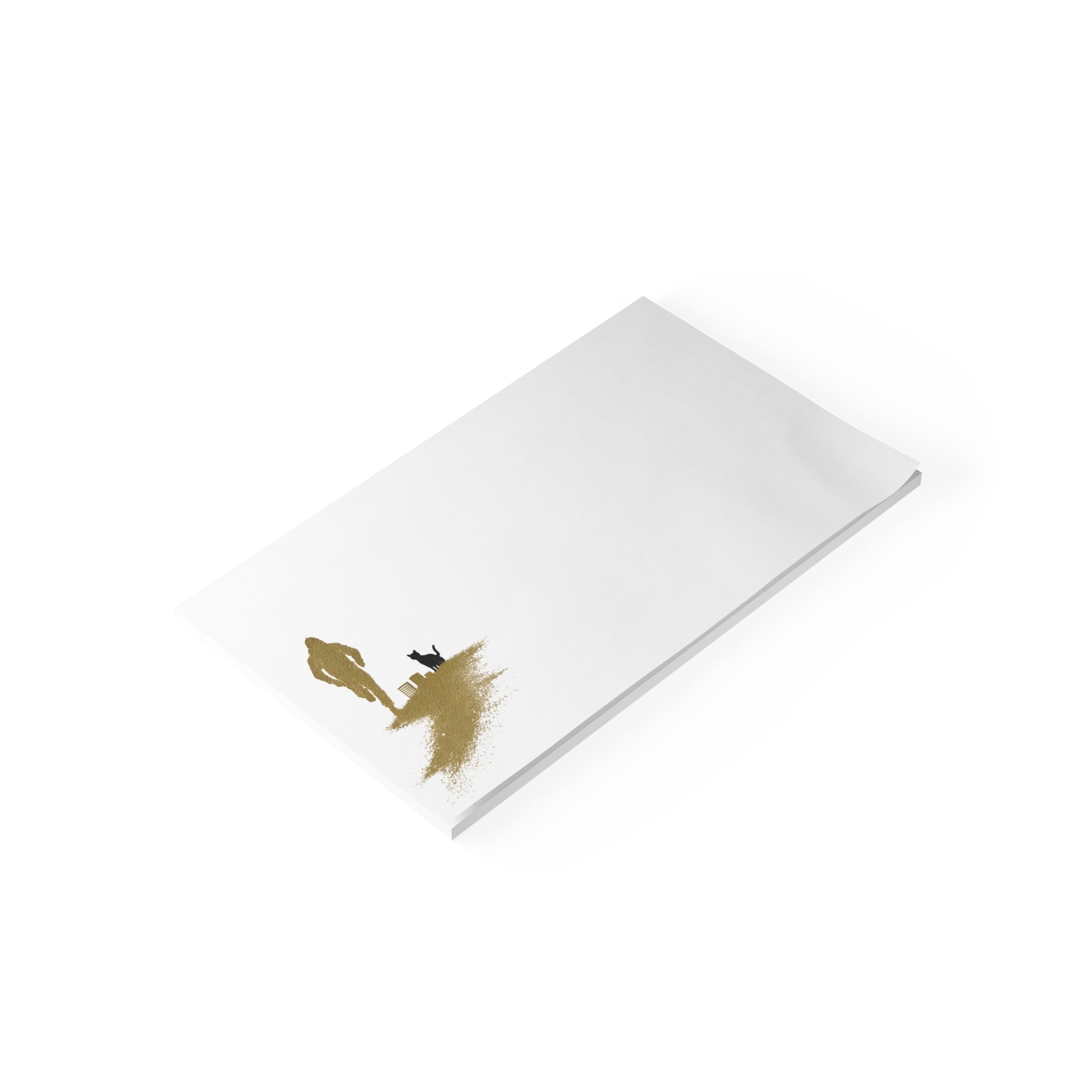 Whiskers Post-it Note Pad — Minimal Silhouette Runner and Cat Sticky Notes