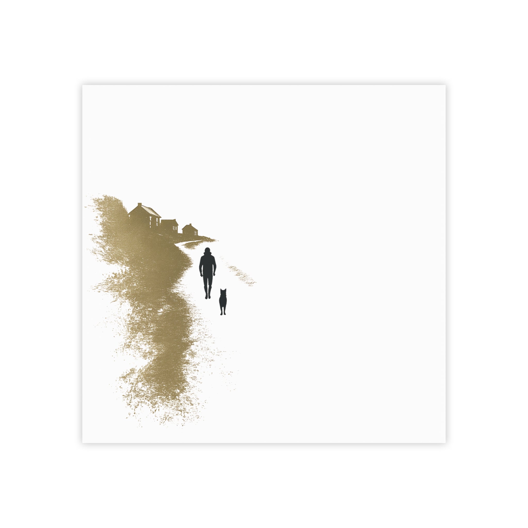 Whiskers Post-it Note Pad — Minimal Coastal Walk Design (Man & Cat)