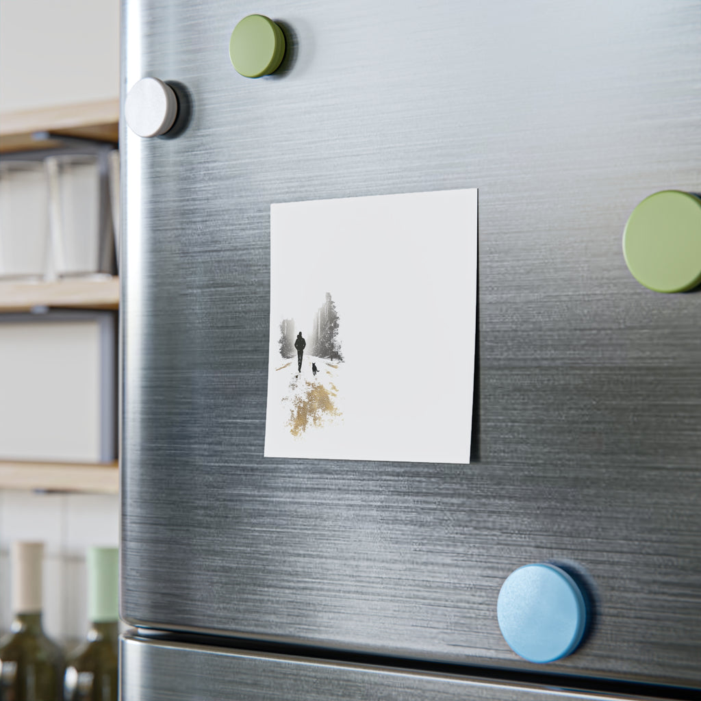 Whiskers Post-it Note Pad — Minimalist Serene City Walk Design (Man & Cat)