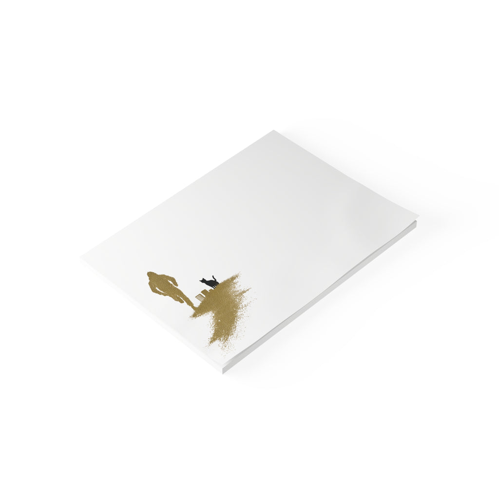 Whiskers Post-it Note Pad — Minimal Silhouette Runner and Cat Sticky Notes