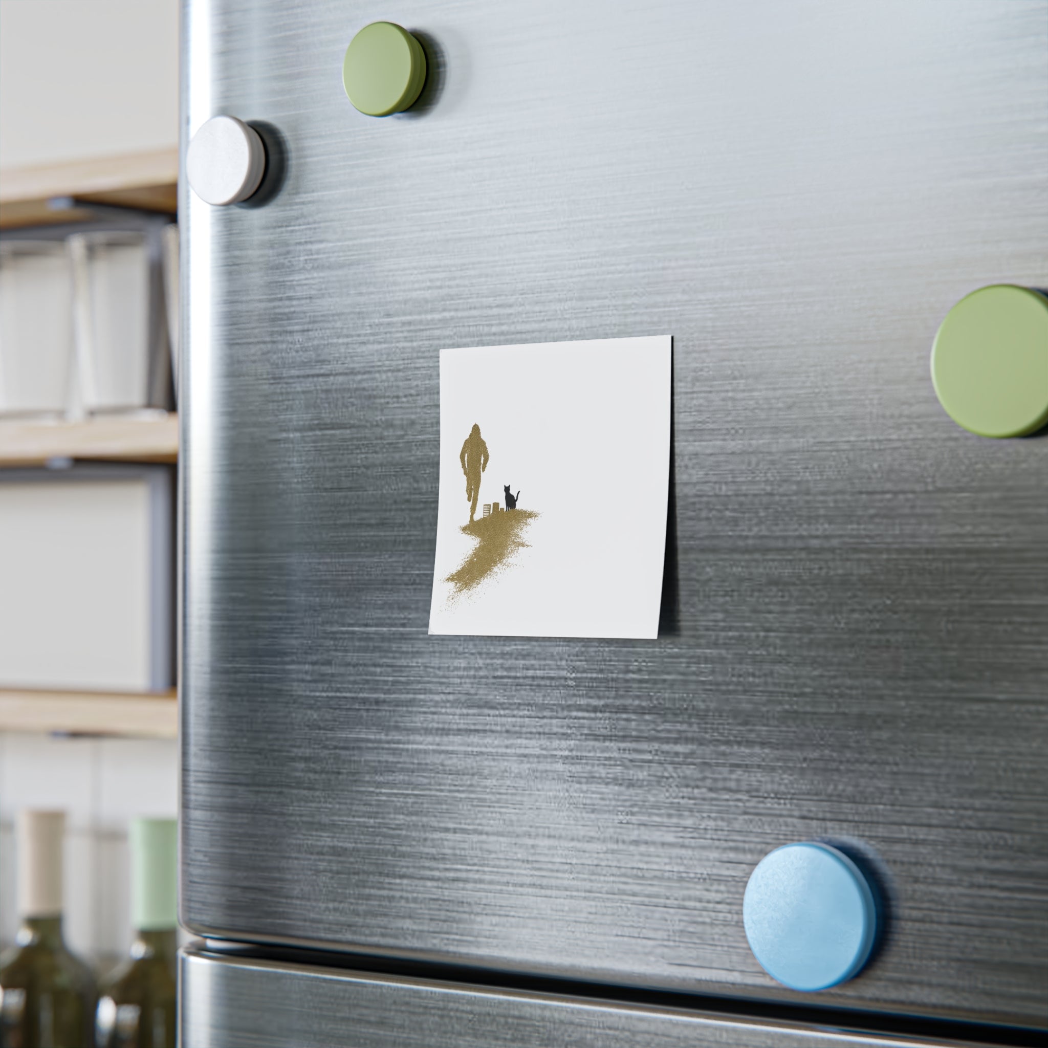 Whiskers Post-it Note Pad — Minimal Silhouette Runner and Cat Sticky Notes