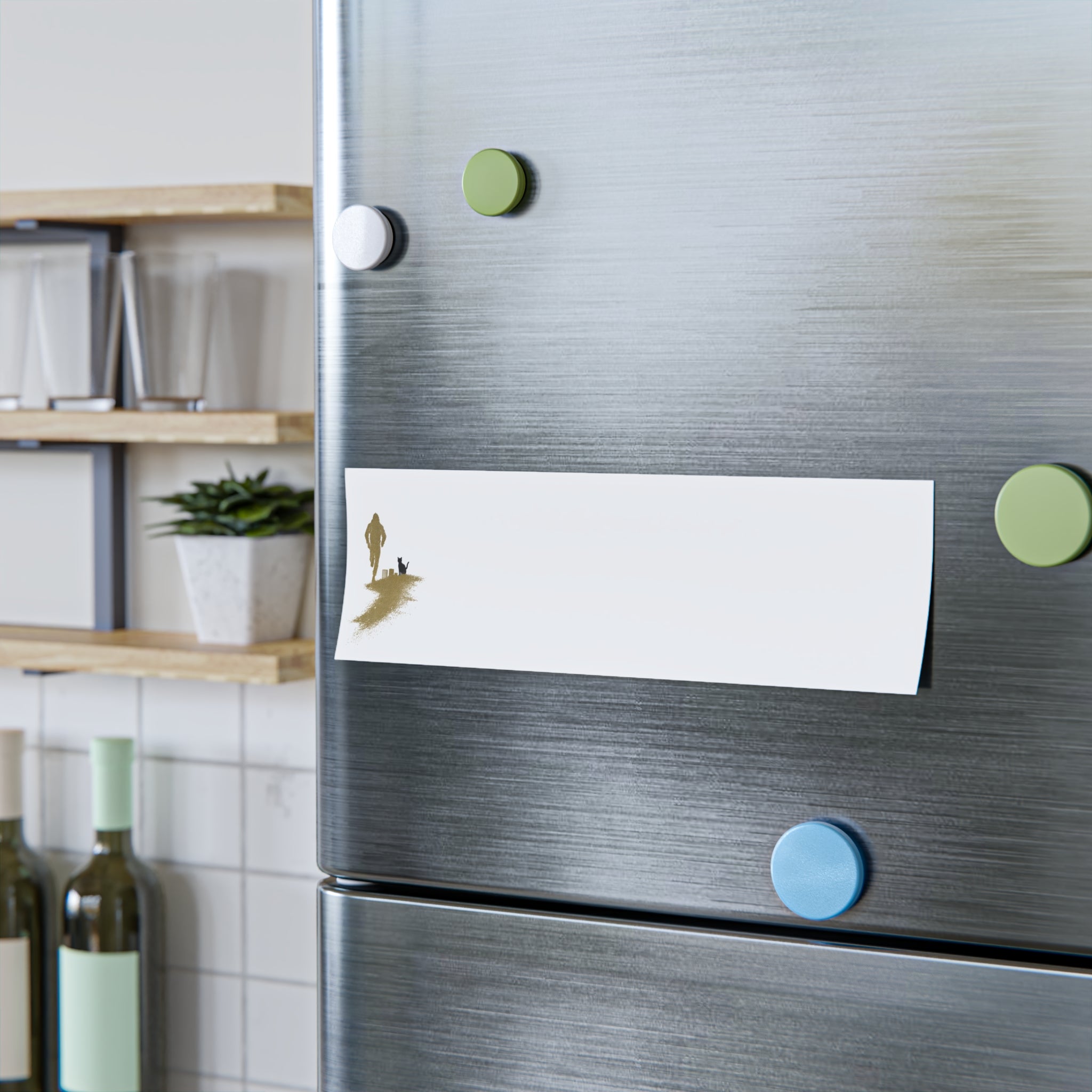 Whiskers Post-it Note Pad — Minimal Silhouette Runner and Cat Sticky Notes