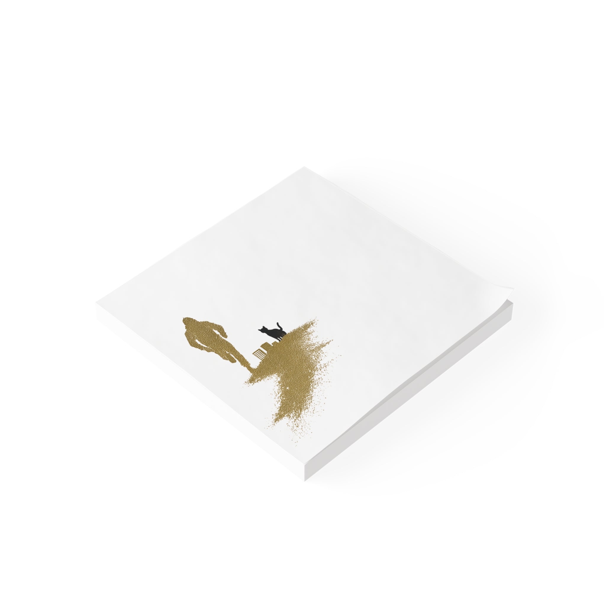 Whiskers Post-it Note Pad — Minimal Silhouette Runner and Cat Sticky Notes