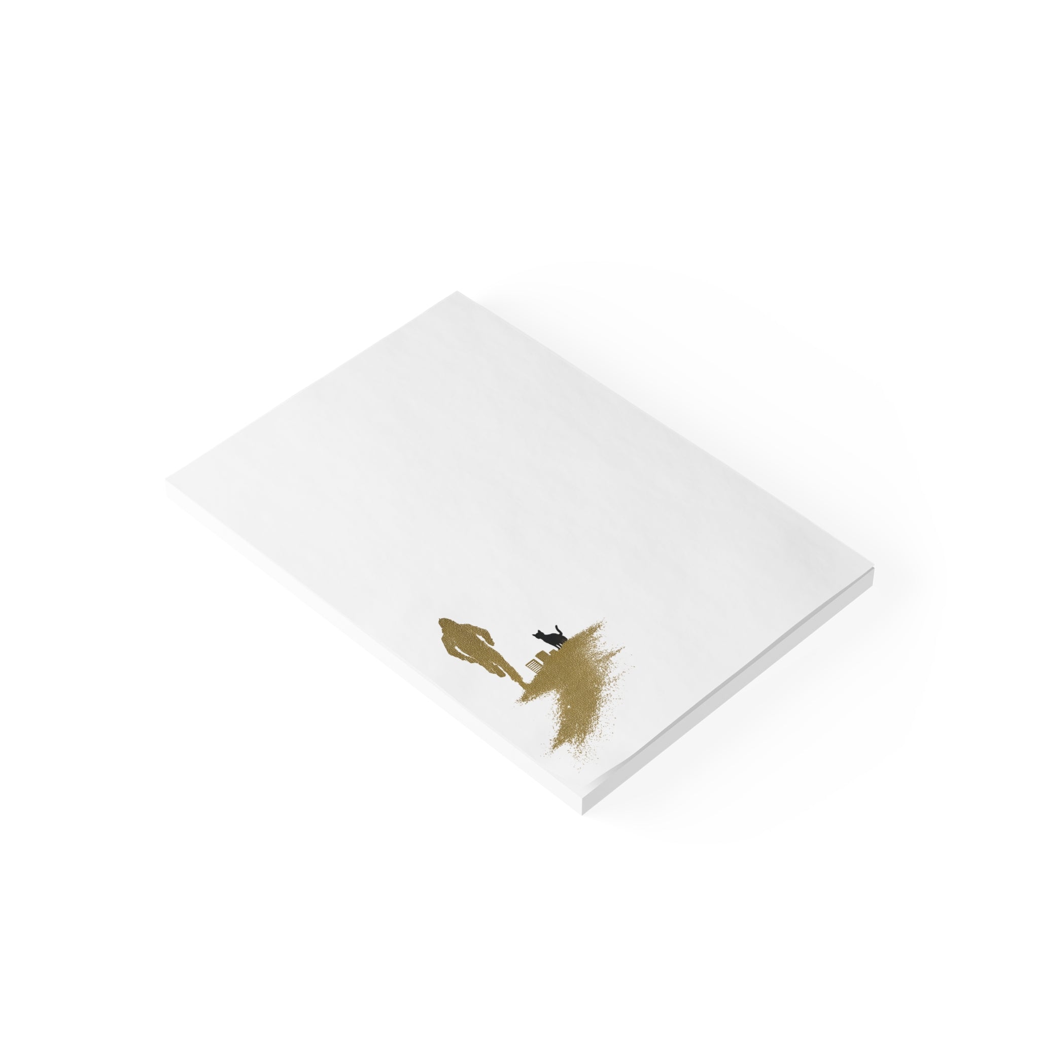 Whiskers Post-it Note Pad — Minimal Silhouette Runner and Cat Sticky Notes