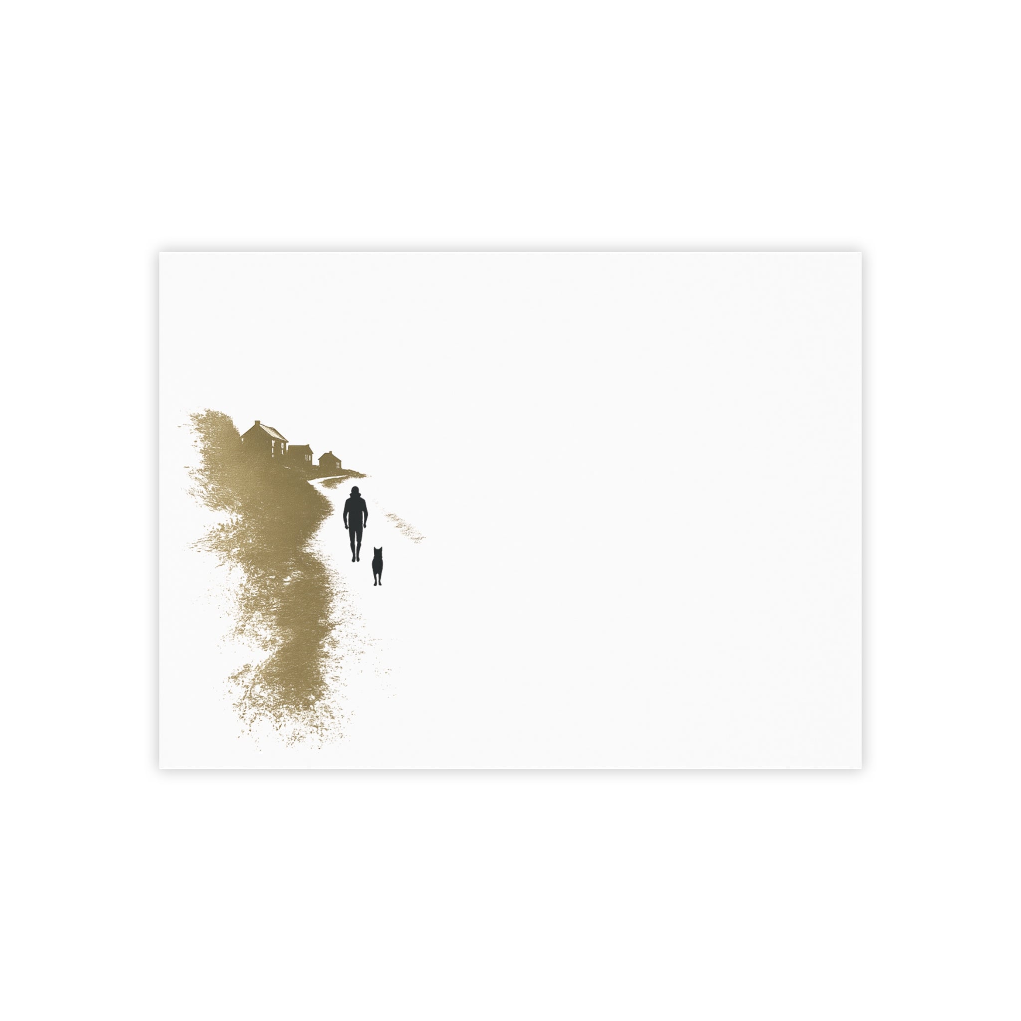 Whiskers Post-it Note Pad — Minimal Coastal Walk Design (Man & Cat)