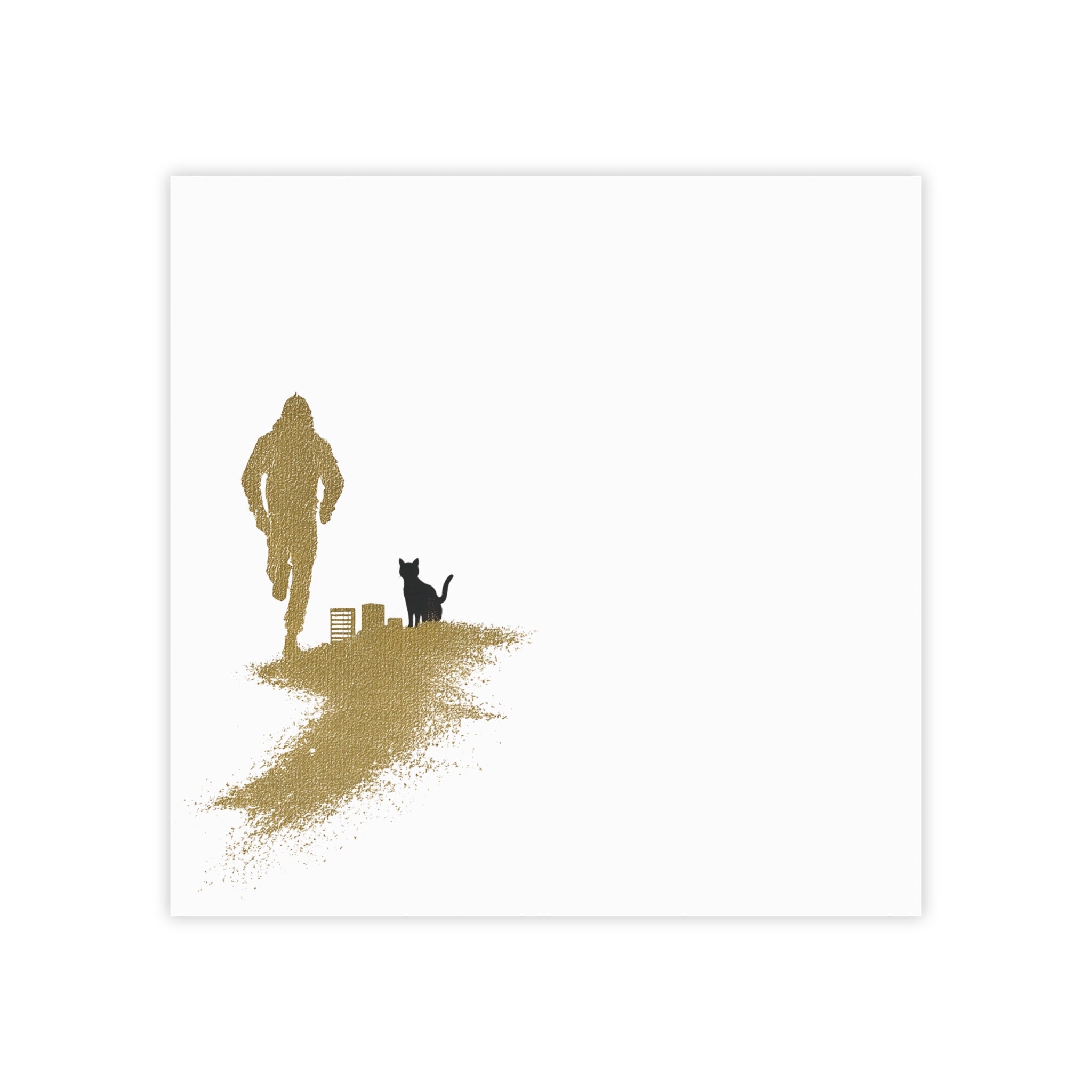 Whiskers Post-it Note Pad — Minimal Silhouette Runner and Cat Sticky Notes