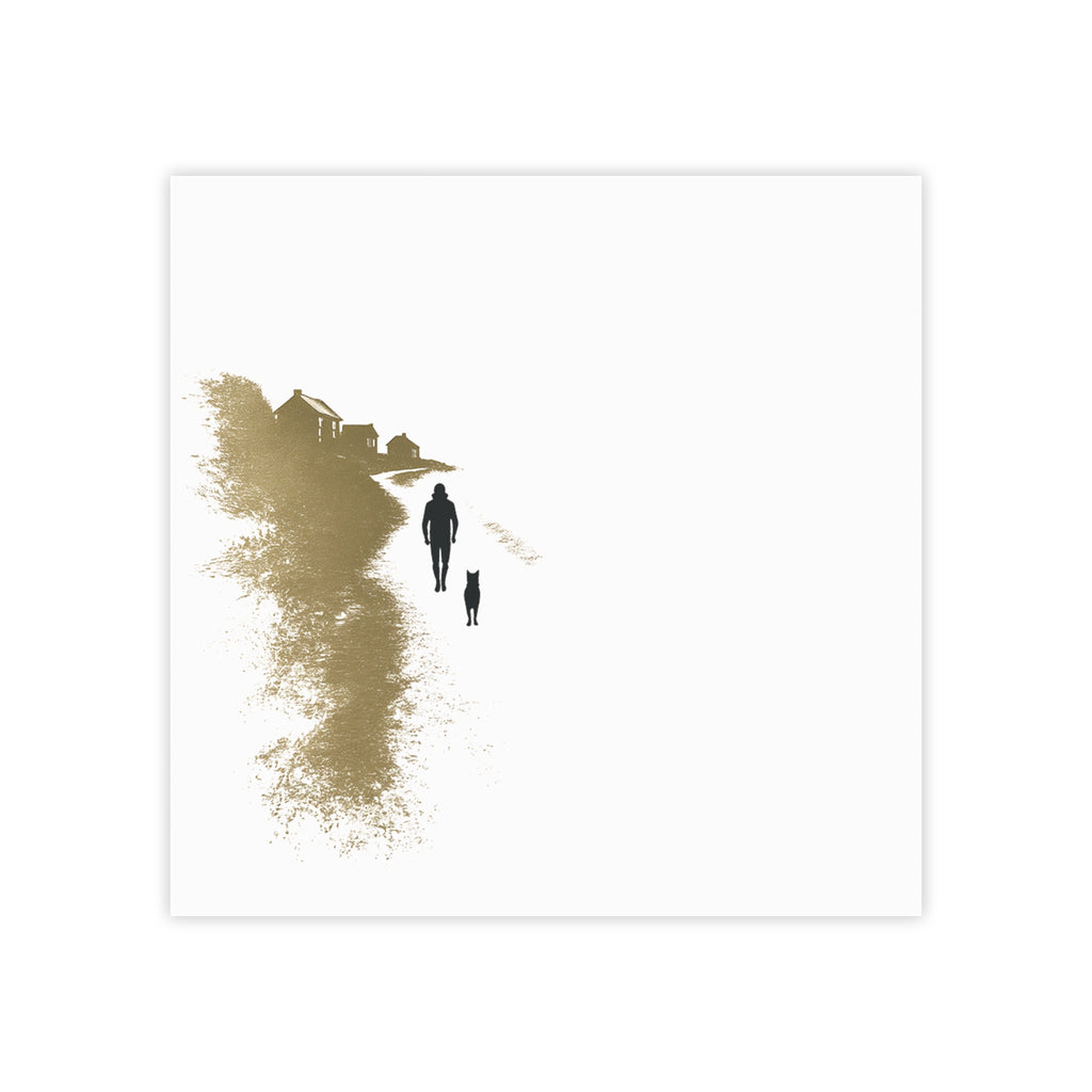 Whiskers Post-it Note Pad — Minimal Coastal Walk Design (Man & Cat)