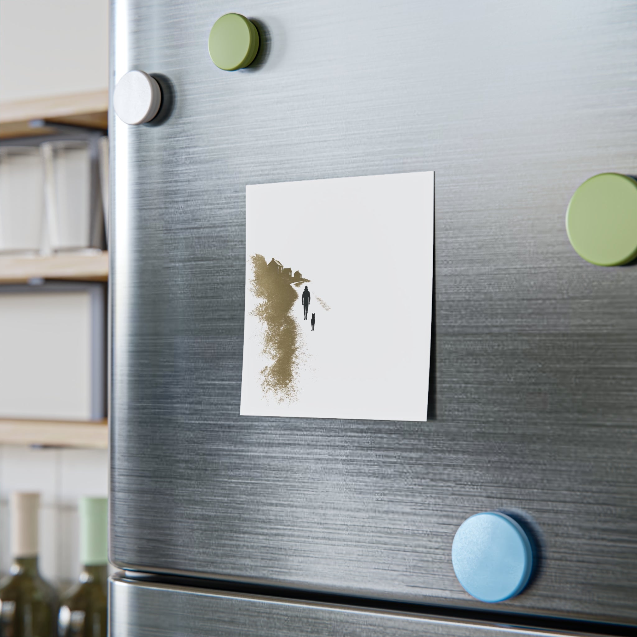 Whiskers Post-it Note Pad — Minimal Coastal Walk Design (Man & Cat)